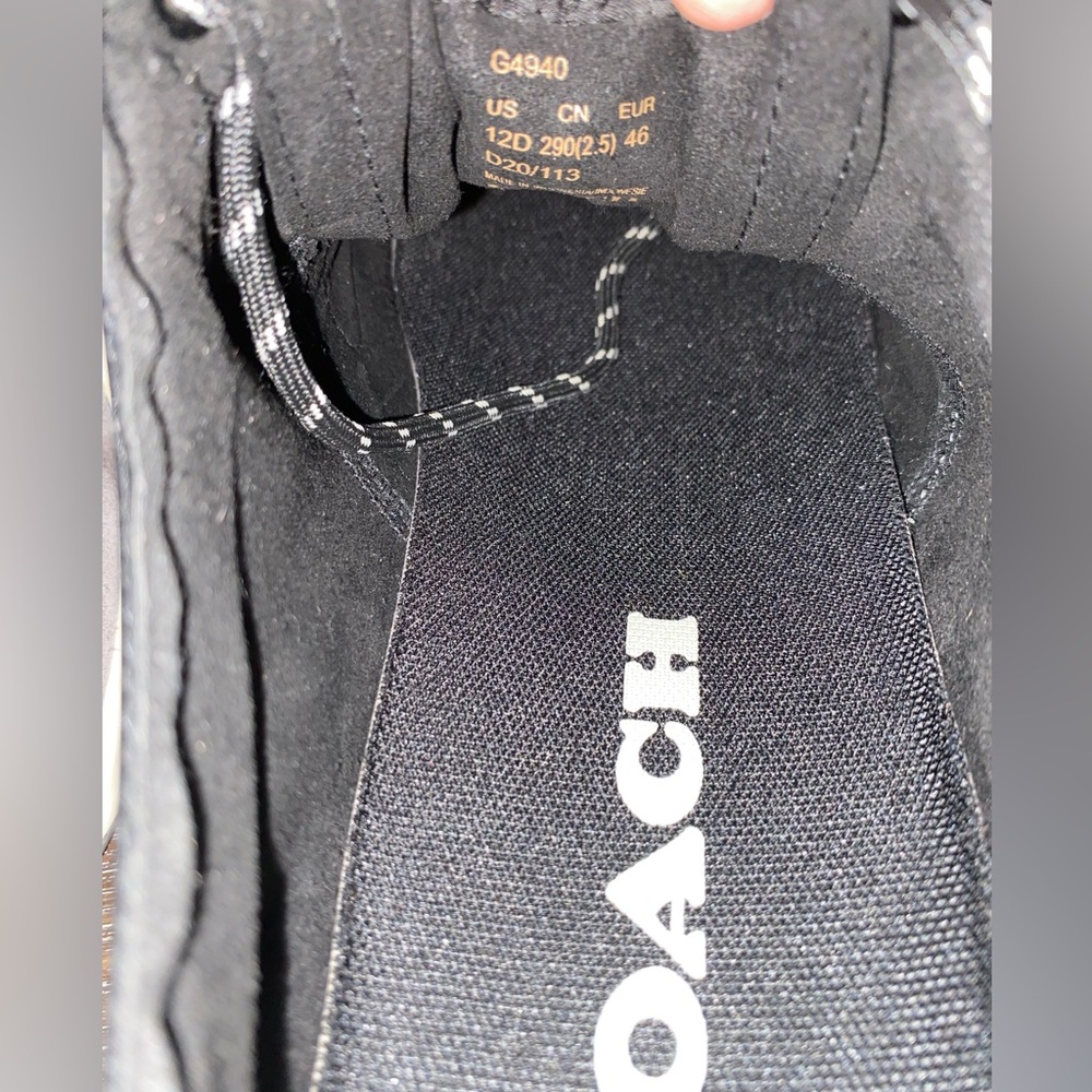 Coach Mens 12D Leather Citysole Runner Suede Designer Sneakers Shoes Black Gray - Picture 12 of 12